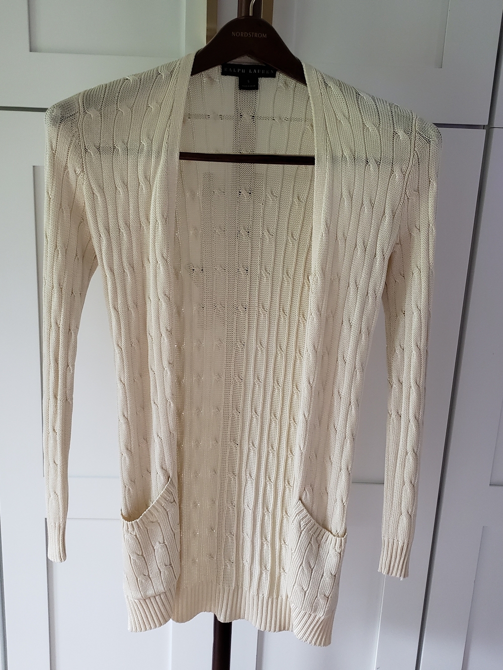 Ralph Lauren Black Label Silk‎ Ivory Cable-Knit Sweater